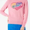 Maglia da donna rosa ricamo All you need is love