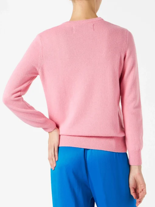 Maglia da donna rosa ricamo All you need is love