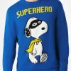 Maglia da uomo blu stampa Snoopy Superhero | SNOOPY - EDIZIONE SPECIALE PEANUTS™