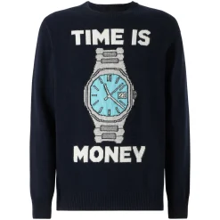 Maglia da uomo con ricamo Time is money