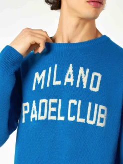 Maglia da uomo con stampa jacquard Milano Padel Club