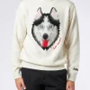 Maglia da uomo con stampa lupo e ricamo I hate summer