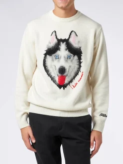 Maglia da uomo con stampa lupo e ricamo I hate summer