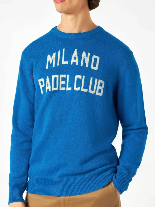 Maglia da uomo con stampa jacquard Milano Padel Club