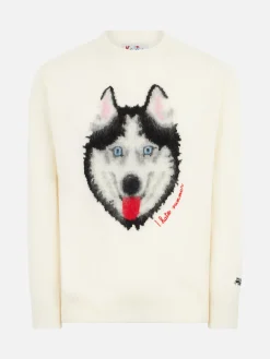 Maglia da uomo con stampa lupo e ricamo I hate summer