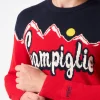 Maglia da uomo girocollo con stampa jacquard Campiglio