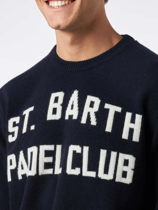 Maglia da uomo girocollo con stampa jacquard St. Barth Padel Club
