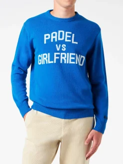 Maglia da uomo girocollo con stampa jacquard Padel vs Girlfriend