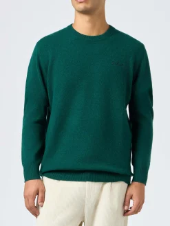 Maglia da uomo girocollo verde con ricamo St. Barth