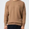 Maglia da uomo girocollo beige con ricamo St. Barth