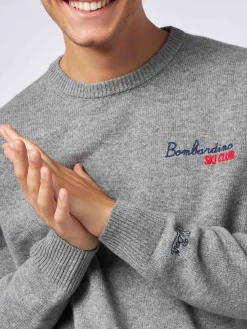 Maglia da uomo girocollo con ricamo Bombardino Ski Club