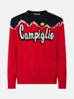 Maglia da uomo girocollo con stampa jacquard Campiglio