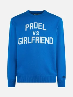 Maglia da uomo girocollo con stampa jacquard Padel vs Girlfriend