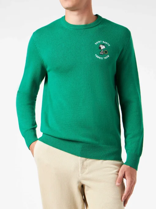 Maglia da uomo girocollo con stampa jacquard tennis Snoopy | SNOOPY - EDIZIONE SPECIALE ©PEANUTS