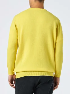Maglia da uomo girocollo gialla con ricamo St. Barth