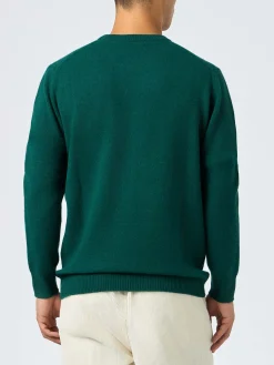 Maglia da uomo girocollo verde con ricamo St. Barth