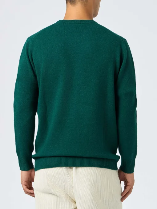 Maglia da uomo girocollo verde con ricamo St. Barth