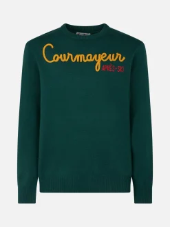 Maglia da uomo girocollo con ricamo Courmayeur Après Ski