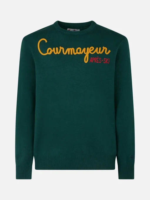 Maglia da uomo girocollo con ricamo Courmayeur Après Ski
