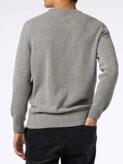 Maglia da uomo girocollo in donegal con stampa jacquard cani country