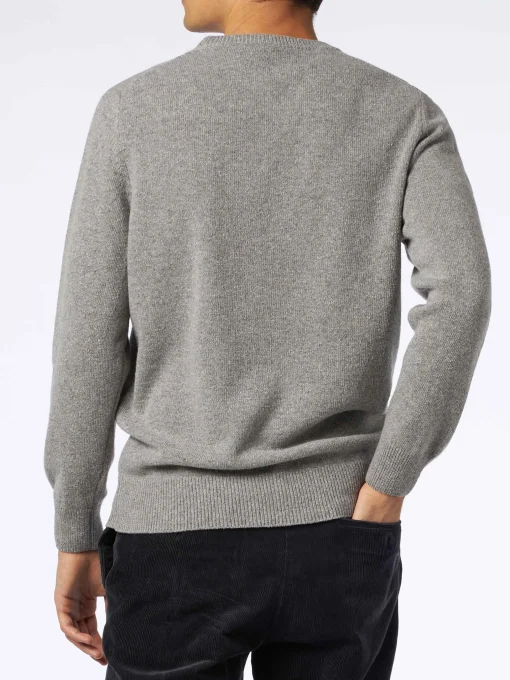 Maglia da uomo girocollo in donegal con stampa jacquard cani country
