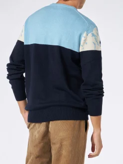 Maglia da uomo girocollo con stampa jacquard cartolina St. Moritz