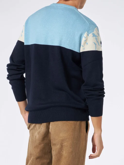 Maglia da uomo girocollo con stampa jacquard cartolina St. Moritz