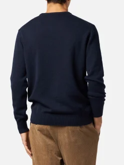 Maglia da uomo girocollo in donegal con stampa jacquard puntatore inglese
