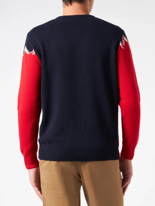 Maglia da uomo girocollo con stampa jacquard Campiglio