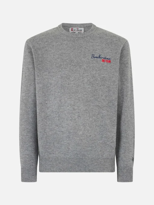 Maglia da uomo girocollo con ricamo Bombardino Ski Club