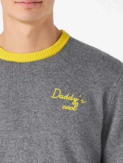 Maglia da uomo grigia con ricamo Daddy's cool