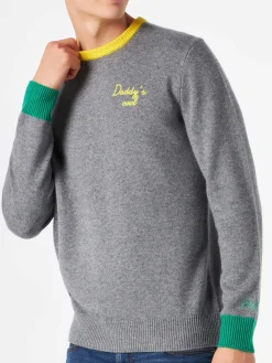 Maglia da uomo grigia con ricamo Daddy's cool