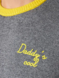Maglia da uomo grigia con ricamo Daddy's cool