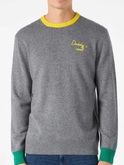 Maglia da uomo grigia con ricamo Daddy's cool