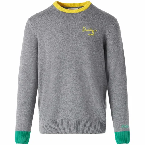Maglia da uomo grigia con ricamo Daddy's cool