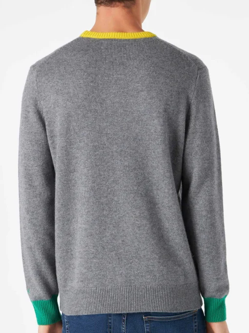 Maglia da uomo grigia con ricamo Daddy's cool