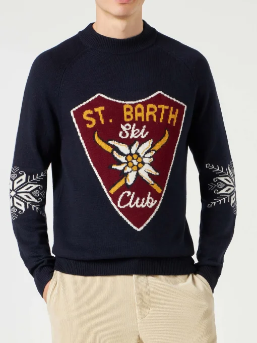 Maglia da uomo mezzo dolcevita con stampa Alpine jacquard