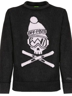 Maglia da uomo nera Teschio Off piste