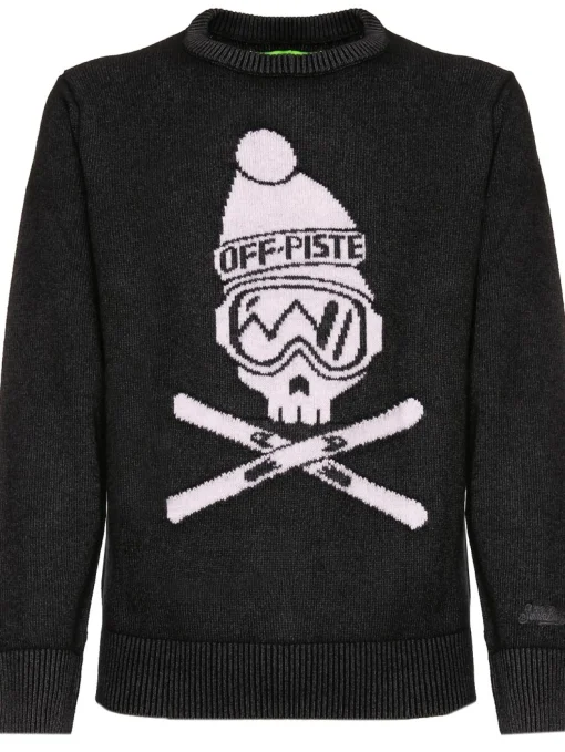 Maglia da uomo nera Teschio Off piste