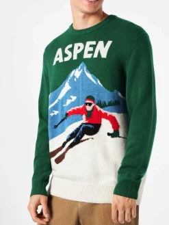 Maglia da uomo stampa cartolina vintage Aspen