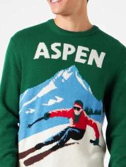 Maglia da uomo stampa cartolina vintage Aspen