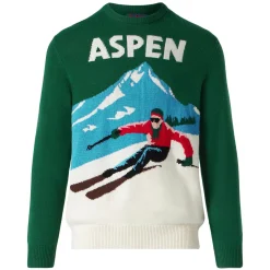Maglia da uomo stampa cartolina vintage Aspen