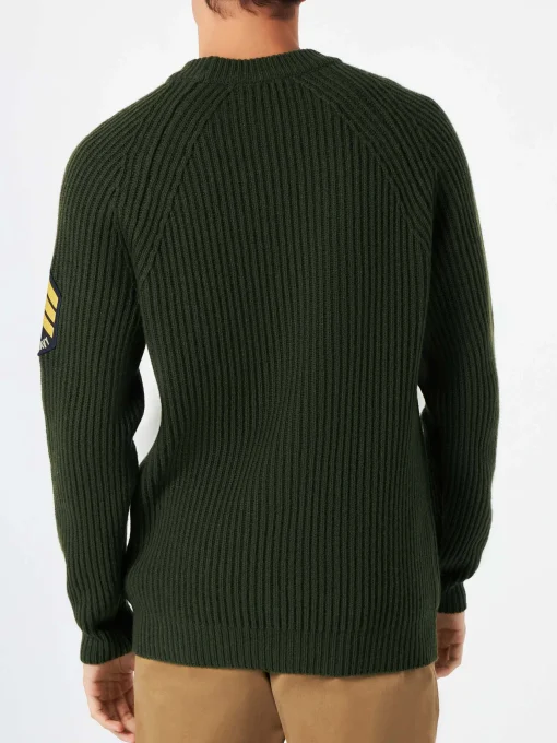 Maglia da uomo verde a costine