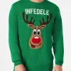 Maglia da uomo verde con stampa Infedele