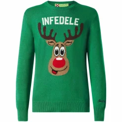 Maglia da uomo verde con stampa Infedele