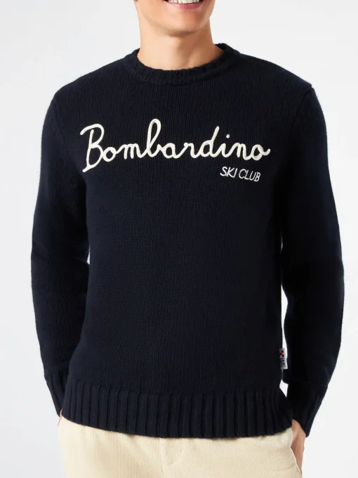 Maglia in misto cashmere ricamo Bombardino ski club
