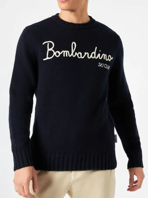 Maglia in misto cashmere ricamo Bombardino ski club