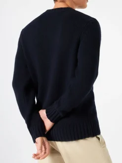 Maglia in misto cashmere ricamo Bombardino ski club