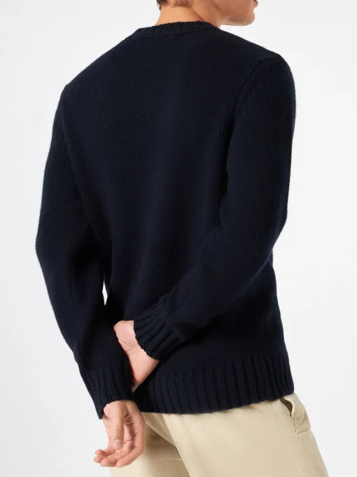 Maglia in misto cashmere ricamo Bombardino ski club