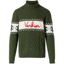 Maglia mezzo collo alto con scritta Verbier